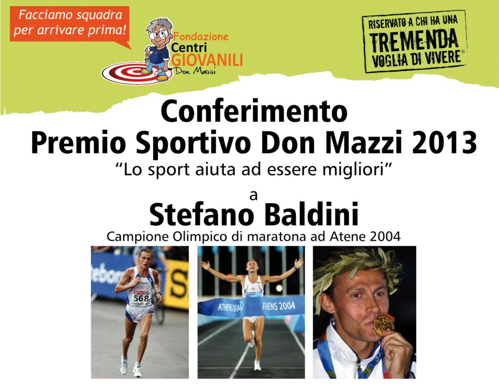 Premio Sportivo Don Mazzi a Stefano Baldini