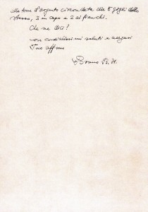La lettera scritta dall'Arcivescovo Monsignor Bruno Bernard Heim al neo Arcivescovo Loris Francesco Capovilla.