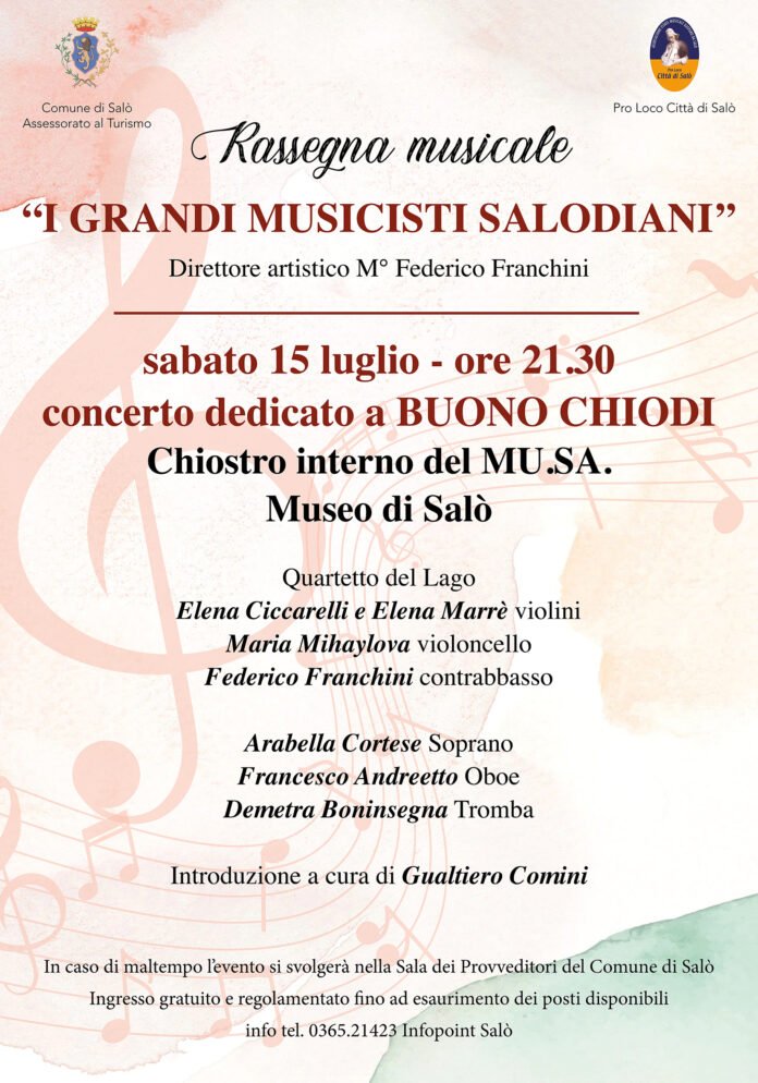 i grandi musicisti salodiani Concerto Dedicato a Buono Chiodi