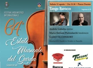 Un concerto unico che unisce il fascino del tango argentino alla grandiosità della musica barocca: Tango Barocco: un evento da non perdere a Salò il 12 agosto 2023! Locandina Tango Barocco 12082023