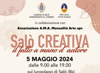 Salò Creativa 5 Maggio: l’evento dedicato all’arte e all’artigianato sul lungolago FLYER MERCATINO 5 MAGGIO 2024 1