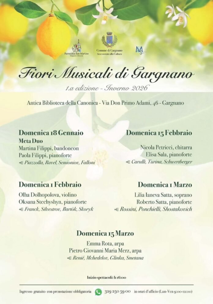 Programma fiori musicali di Gargnano