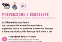 Locandina evento prevenzione oncologica e sport per donne a Toscolano Maderno.