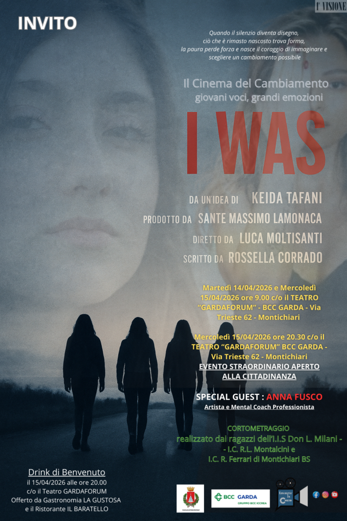 Locandina evento proiezione cortometraggio I WAS a Montichiari GardaForum.