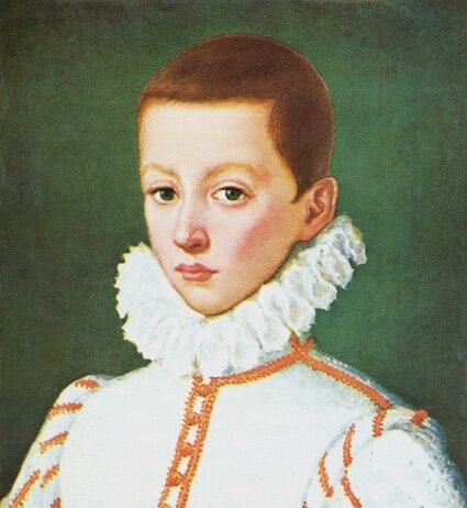 Ritratto di San Luigi Gonzaga giovane nelle nuove formelle di Montichiari.