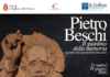 Locandina mostra Pietro Beschi a Castiglione delle Stiviere con scultura in primo piano