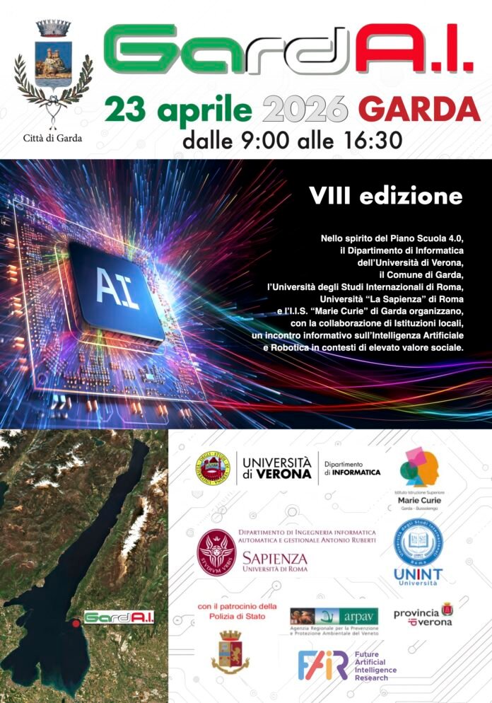 Locandina evento GardA.I. 2026 a Garda su intelligenza artificiale e robotica.