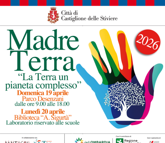 Locandina evento Giornata Terra Castiglione al Parco Desenzani 2026.