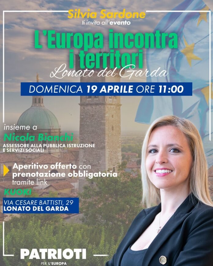 Silvia Sardone promotrice dell'incontro Ue a Lonato del Garda il 19 aprile