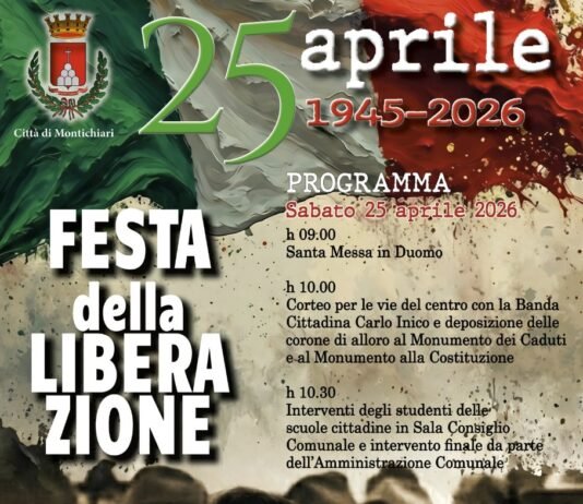 Locandina della Festa della Liberazione a Montichiari il 25 aprile 2026.