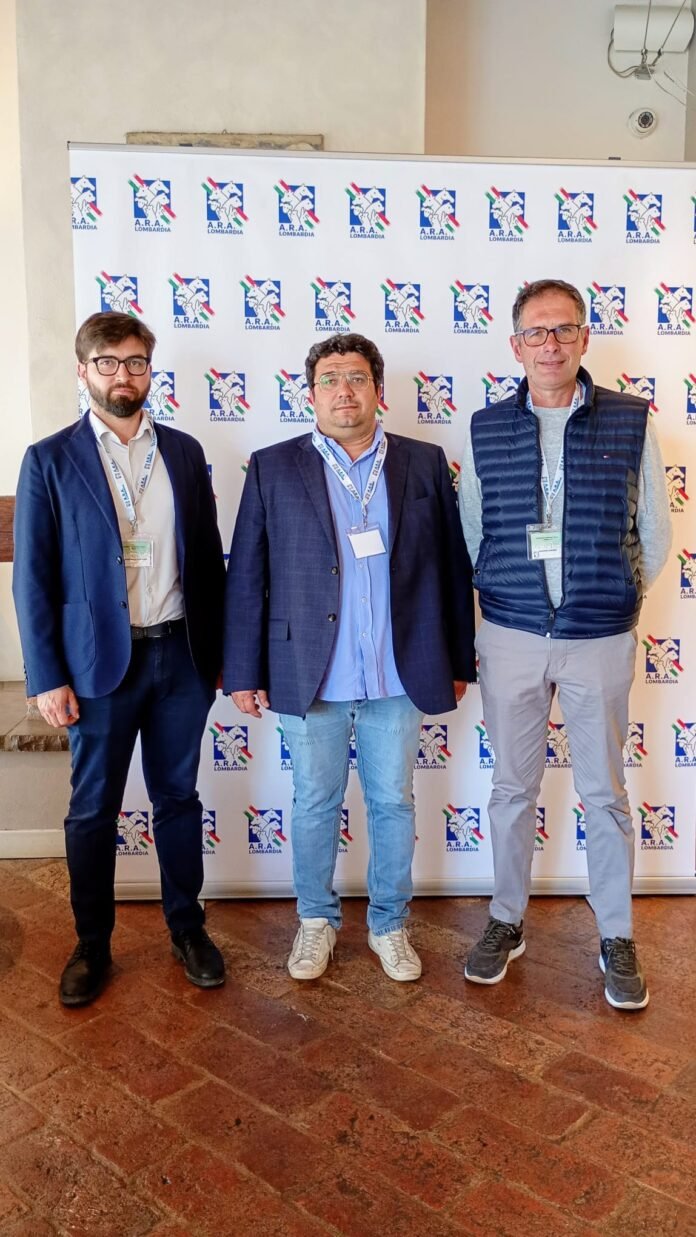 Fabio Mantovani e collaboratori durante evento ARAL Lombardia sugli allevamenti.