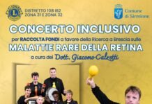 Locandina del concerto inclusivo a Sirmione per malattie rare della retina.