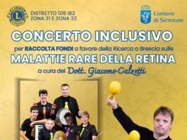 Locandina del concerto inclusivo a Sirmione per malattie rare della retina.