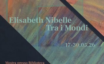 Locandina della mostra Tra i Mondi di Elisabeth Nibelle a Toscolano Maderno 2026