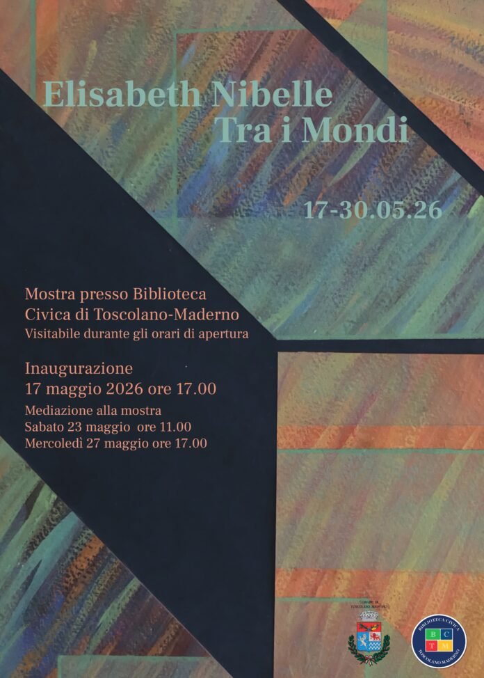 Locandina della mostra Tra i Mondi di Elisabeth Nibelle a Toscolano Maderno 2026