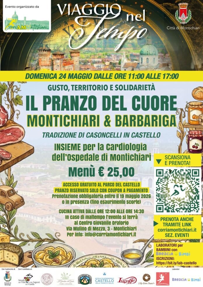Locandina del Pranzo del Cuore per cardiologia a Montichiari e Barbariga