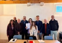 Rappresentanti della Comunità del Garda durante l'inaugurazione sede distaccata a Bardolino.