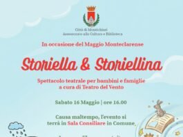 Locandina spettacolo teatrale per bambini "Storiella & Storiellina" a Montichiari.