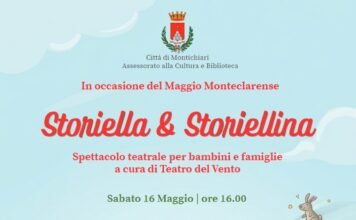 Locandina spettacolo teatrale per bambini "Storiella & Storiellina" a Montichiari.