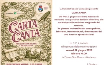 Locandina evento Carta Canta a Toscolano Maderno dal 19 al 21 giugno 2026.