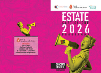 Locandina del programma CastiglionEstate 2026 con concerti gratuiti a Castiglione.