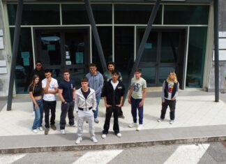 Il Cerebotani di Lonato celebra Pasini e vince la gara nazionale SEL3C4RS Gli studenti redattori del Cerebotani di Lonato davanti all'istituto.