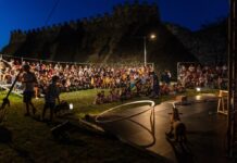 Veduta aerea della Rocca di Lonato del Garda, sede di molti eventi estivi