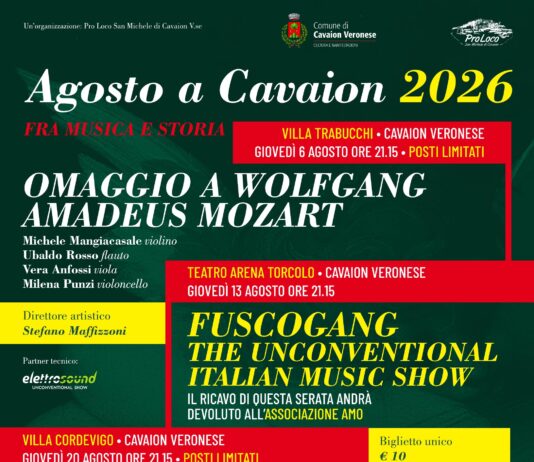 Locandina di Agosto a Cavaion 2026 Fra Musica e Storia