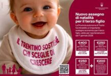 Locandina istituzionale sull'assegno di natalità per il terzo figlio