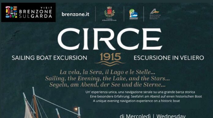 Locandina dell'escursione in veliero Circe a Brenzone sul Garda