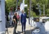 Ministro Giuli al Vittoriale dopo la tempesta: sopralluogo sui danni Il ministro Alessandro Giuli durante il sopralluogo al Vittoriale