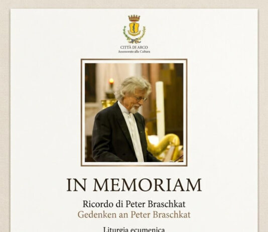 Peter Braschkat nella locandina del ricordo ad Arco