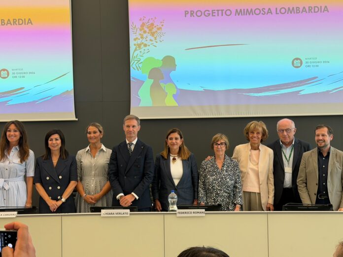 Presentazione a Palazzo Pirelli del Progetto Mimosa Lombardia contro violenza genere.