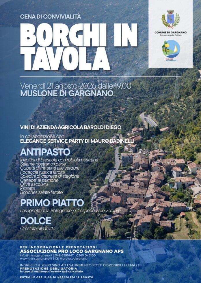 Locandina di Borghi in Tavola a Muslone di Gargnano