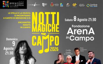Brenzone, a Campo tre serate tra musica e spettacolo con Notti Magiche Locandina degli eventi Notti Magiche a Campo di Brenzone