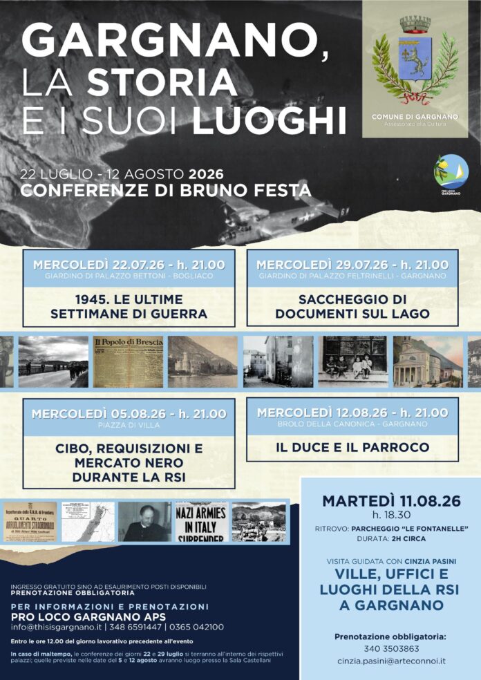 Locandina della conferenza Cibo, requisizioni e mercato nero durante la RSI a Gargnano