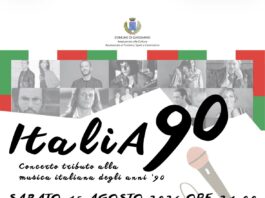 Locandina del concerto Italia 90 a Bogliaco di Gargnano