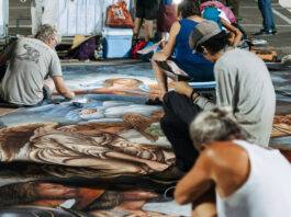 Fiera delle Grazie 2026, quattro giorni e due notti per i Madonnari Madonnari al lavoro a Grazie di Curtatone
