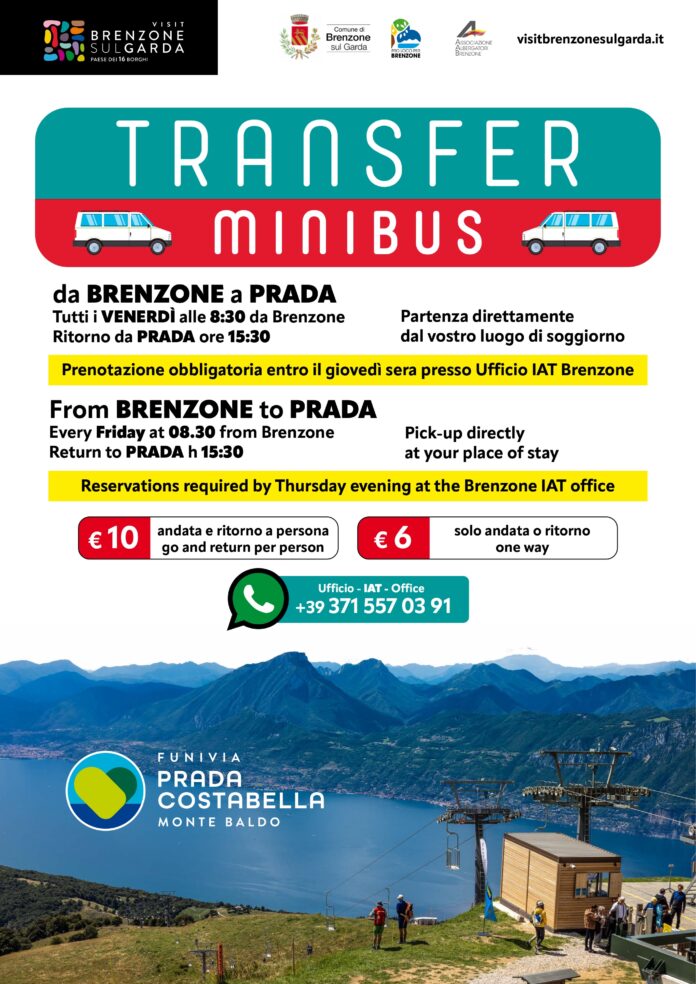 Immagine di Transfer minibus da Brenzone a Prada venerdì 28 agosto