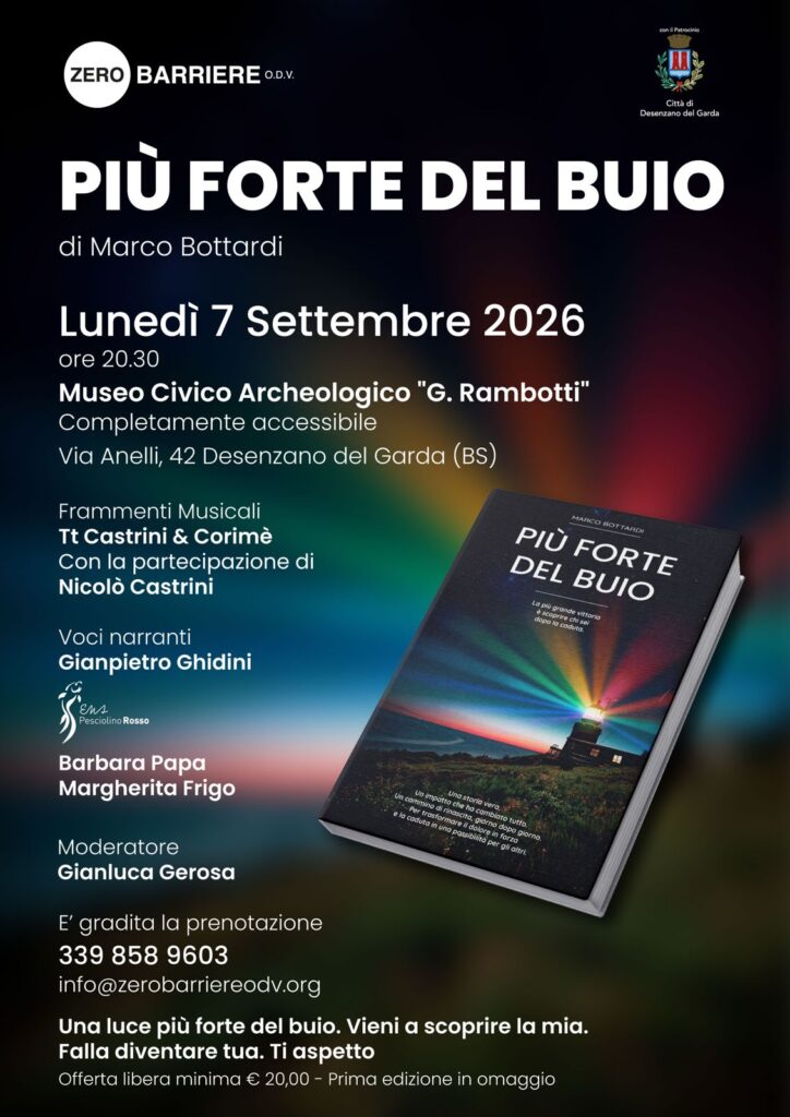 Più forte del buio: a Desenzano la presentazione del libro di Marco Bottardi