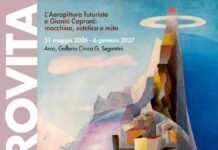 Galleria Civica di Riva, visita guidata sulla mostra Aeropittura futurista il 24 settembre 2026 Locandina mostra aeropittura futurista alla Galleria Civica di Arco.