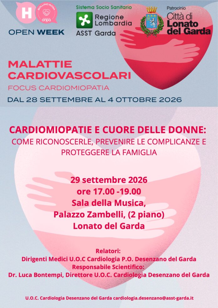 Immagine di Cardiomiopatia e cuore delle donne: incontro a Lonato del Garda il 29 settembre