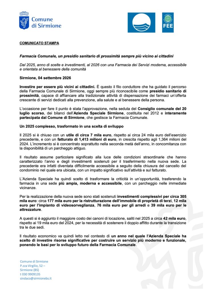 Immagine di Farmacia Comunale di Sirmione, nuova sede e più servizi per la salute dei cittadini