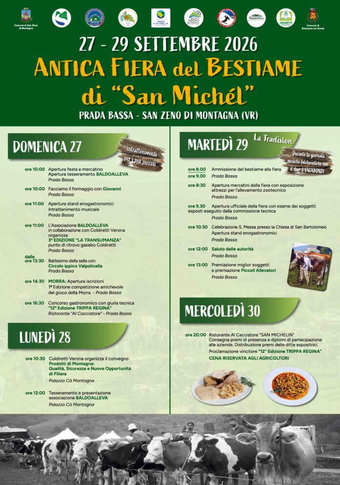 Immagine di La Fiera del Bestiame di San Michél torna a San Zeno di Montagna dal 27 settembre
