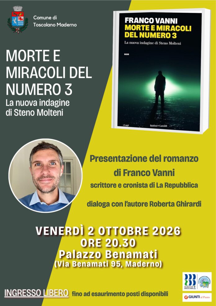 Immagine di Toscolano Maderno, la presentazione di 'Morte e miracoli del numero 3' di Steno Molteni