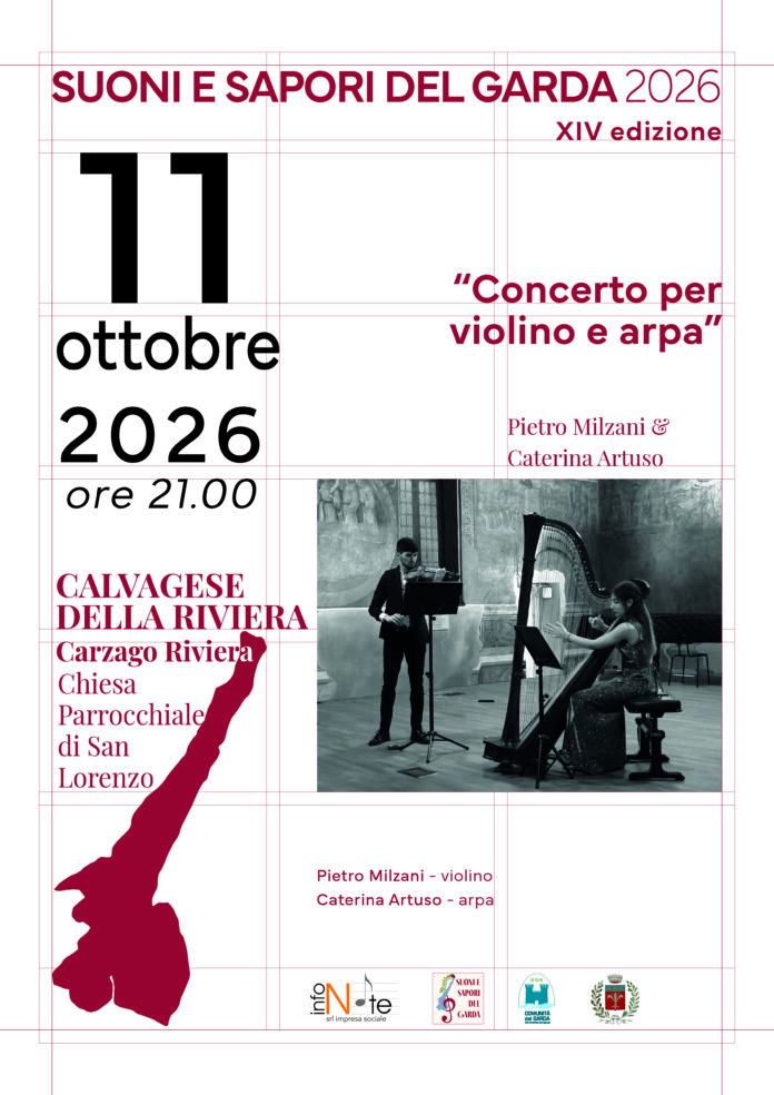 Immagine di Concerto di violino e arpa a Calvagese della Riviera per Suoni e Sapori del Garda