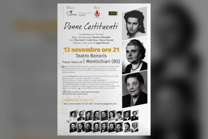 Manifesto di Donne Costituenti al Teatro Bonoris di Montichiari