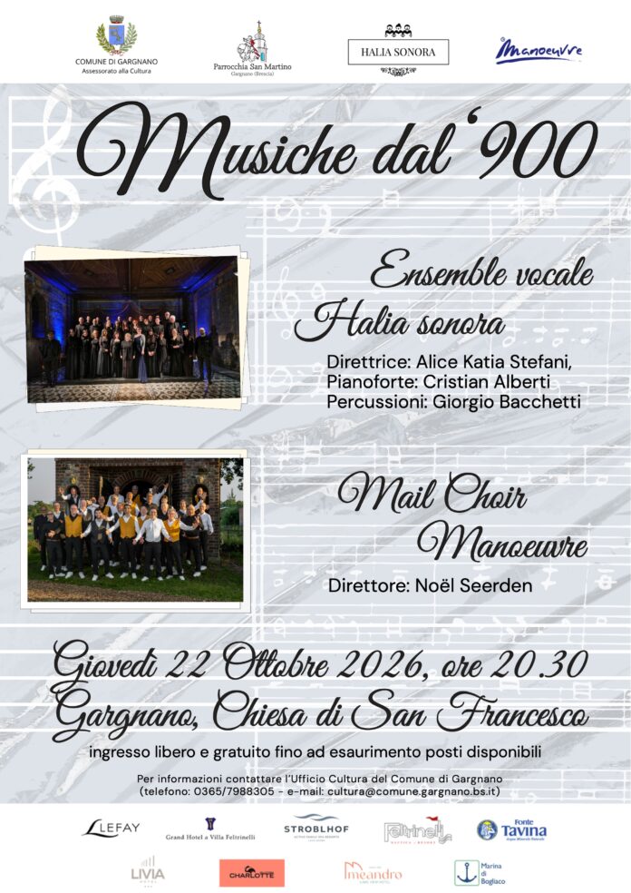 Immagine di Gargnano, giovedì 22 ottobre il concerto «Musiche dal '900» con Halia Sonora