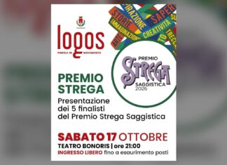 Premio Strega Saggistica, a Montichiari i cinque finalisti sabato 17 ottobre Manifesto del festival Logos per la presentazione dei cinque finalisti del Premio Strega Saggistica al Teatro Bonoris di Mont